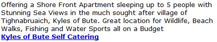 Kyles of Bute Self Catering