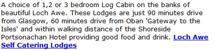 Loch Awe Self Catering Lodges