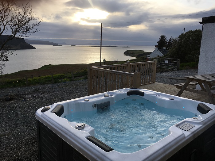 Isle Of Skye Self Catering Crofters Cottage Luxury Sea Views Hot Tub